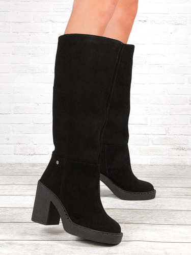 Knee length high heel fashion boots