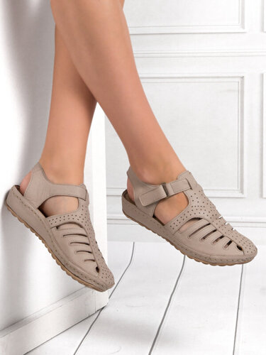 Maciejka Leather Beige Women's Sandals