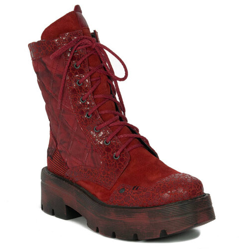 Maciejka Red Lace-up Boots 05634-08/00-7