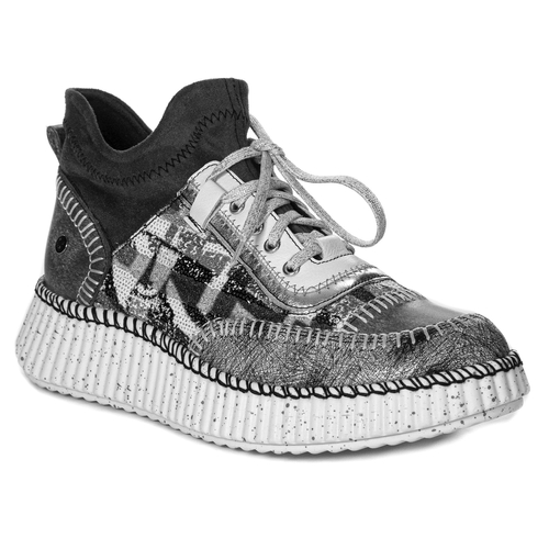 Maciejka Woman's Grey Leather Sneakers