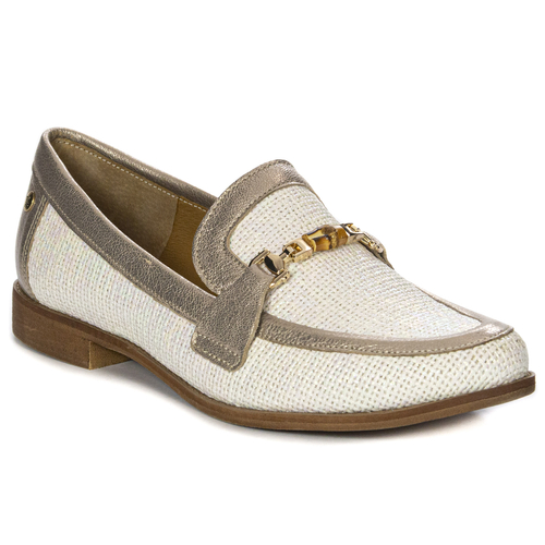 Maciejka Woman's Leather Gold Flat Shoes 06442-25/00-1