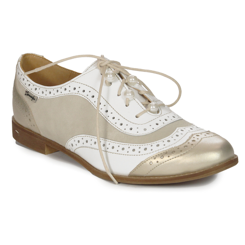Maciejka Woman's Leather White and Black Flat Shoes 06411-04/00-5