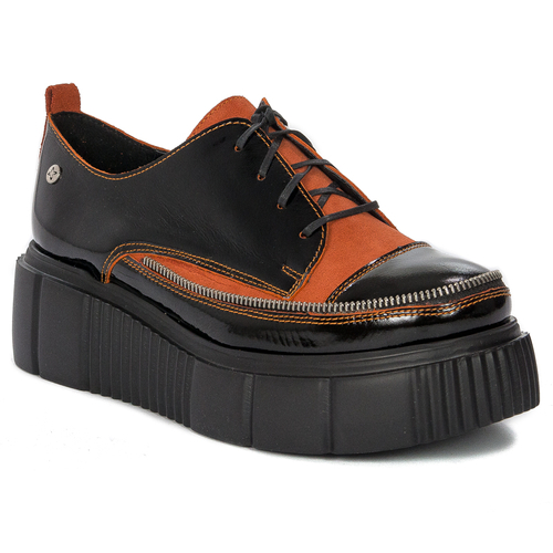 Maciejka Women's low shoes natural Orange + Black leather