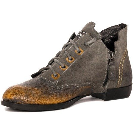 Maciejka 02522-07/00-3 Gray Lace-up Boots