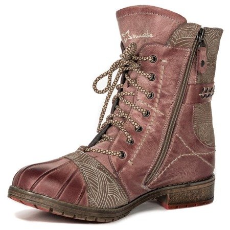 Maciejka 03961-15/00-4 Pink Lace-up Boots