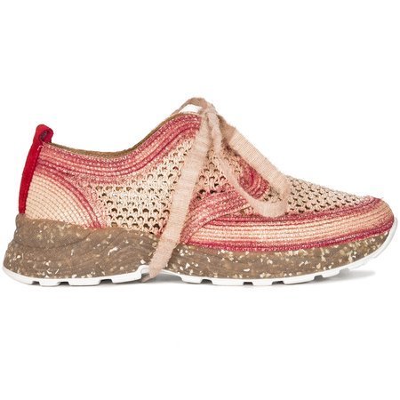 Maciejka 04887-08-00-0 Red Straw Flat Shoes