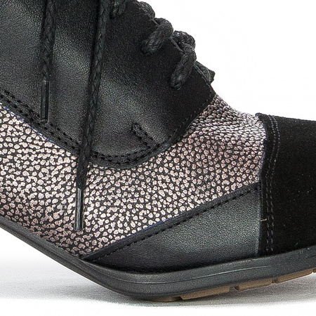 Maciejka 05101-25-00-3 Black & Gold Lace-up Boots