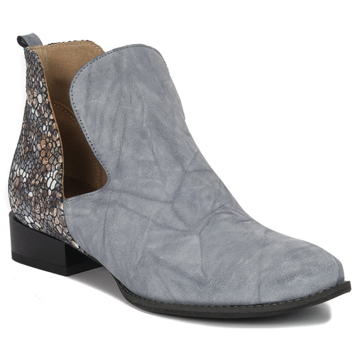 Maciejka 05452-17/00-5 blue leather ankle boots