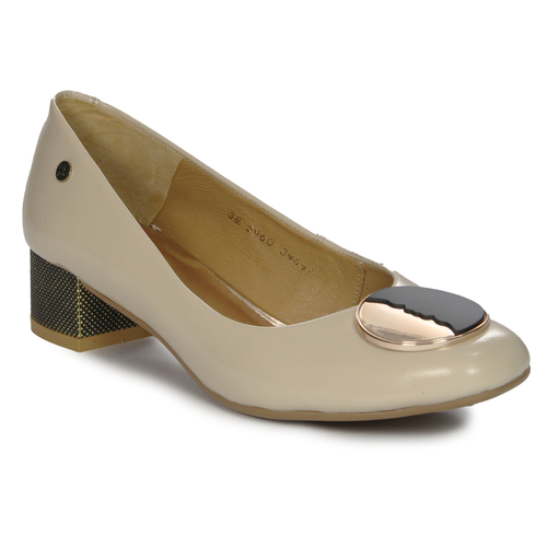 Maciejka 05960-04/00-1 Women's Beige Pattent Leather Pumps