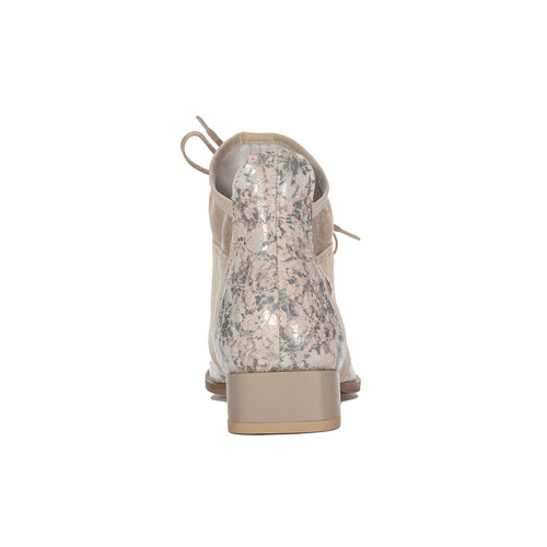 Maciejka Beige + Flowers Lace-up Boots