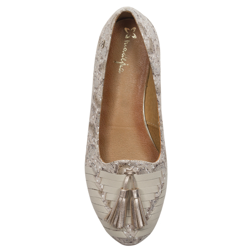 Maciejka Beige Gold Ballerinas 04016-25/00-5