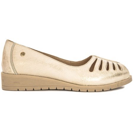 Maciejka Beige Gold Flat Shoes 04499-25/00-1