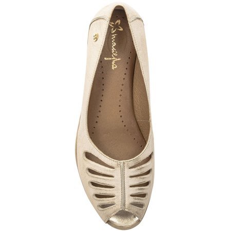 Maciejka Beige Gold Flat Shoes 04499-25/00-1