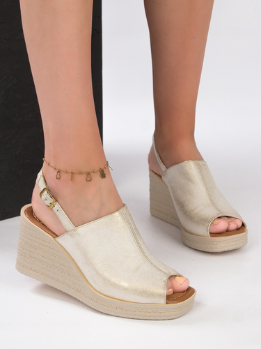 Maciejka Beige & Gold Sandals 6098A-04-00-5