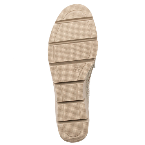 Maciejka Beige + Gold leather Flat Shoes 5814A-25/00-1