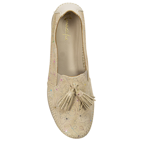 Maciejka Beige Leather Flat Shoes 06410-04/00-1