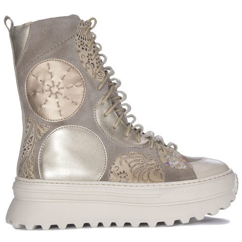 Maciejka Beige Platform Boots