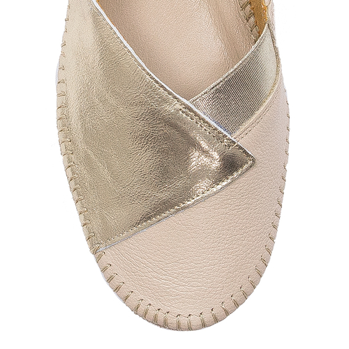 Maciejka Beige Women's Leather Ballerina Shoes