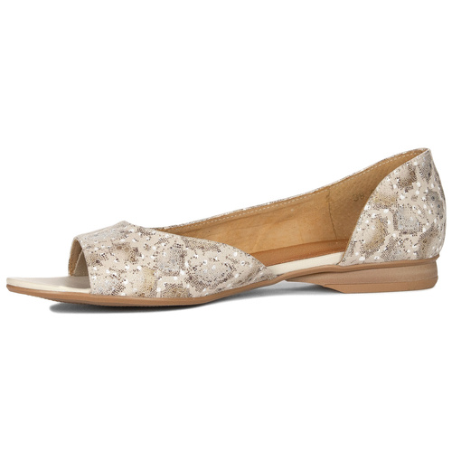 Maciejka Beige and Gold Snake Flat Shoes 