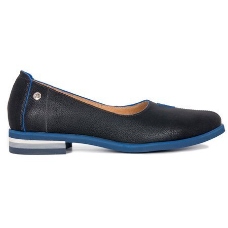 Maciejka Black+Blue Edge Flat Shoes 05035-01/00-5