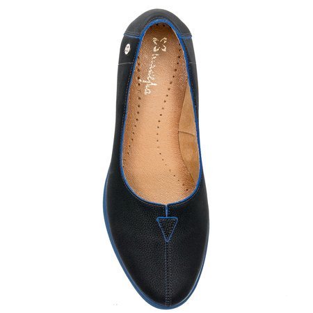 Maciejka Black+Blue Edge Flat Shoes 05035-01/00-5