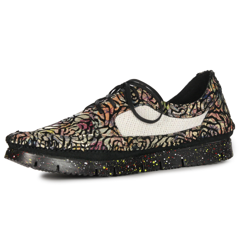 Maciejka Black + Flowers 06347-01/00-1 wonem's Low Shoes