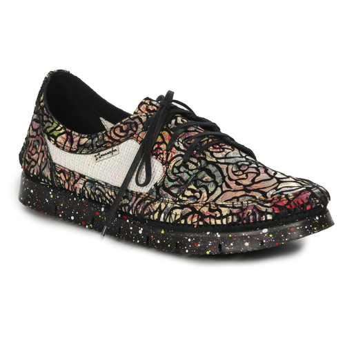 Maciejka Black + Flowers 06347-01/00-1 wonem's Low Shoes