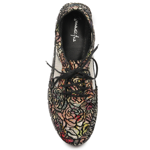 Maciejka Black + Flowers 06347-01/00-1 wonem's Low Shoes