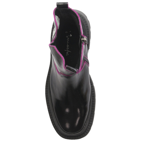 Maciejka Black + Fuchsia Leather Women's Boots