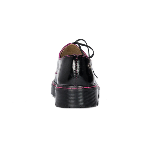 Maciejka Black+Fuxia Flat Shoes 04087-50/00-5