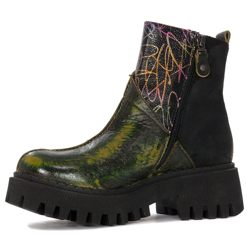 Maciejka Black- Green Boots 06110-01-00-7