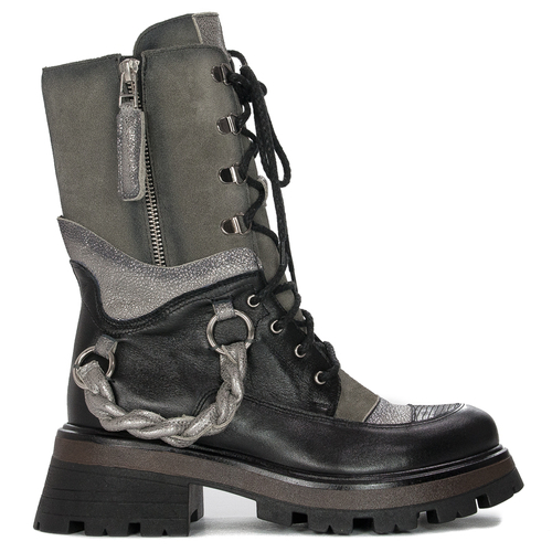 Maciejka Black + Grey women's Boots 05586-01/00-3