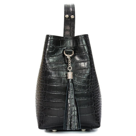 Maciejka Black Leather Handbag B11