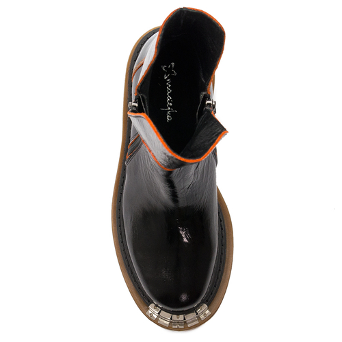 Maciejka Black+Orange Boots 05747-18/00-7