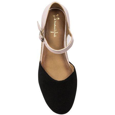 Maciejka Black+Pink Flat Shoes 04536-01/00-5