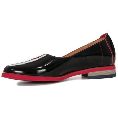 Maciejka Black+Red Edge Flat Shoes 05035-01/00-5