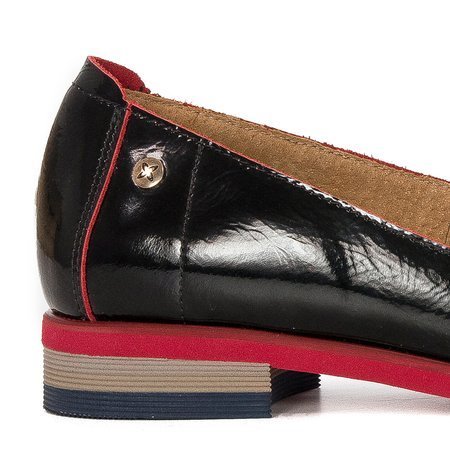Maciejka Black+Red Edge Flat Shoes 05035-01/00-5