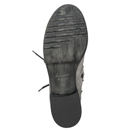 Maciejka Black & White Lace-up Boots 04625-11/00-3