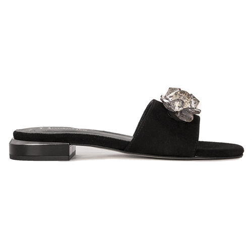 Maciejka Black Women's Leather Slides