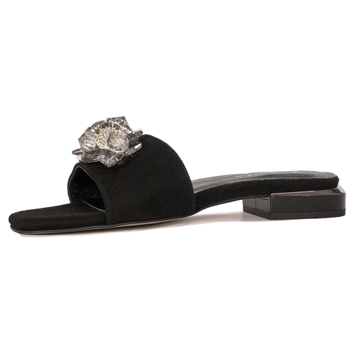 Maciejka Black Women's Leather Slides