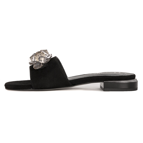 Maciejka Black Women's Leather Slides