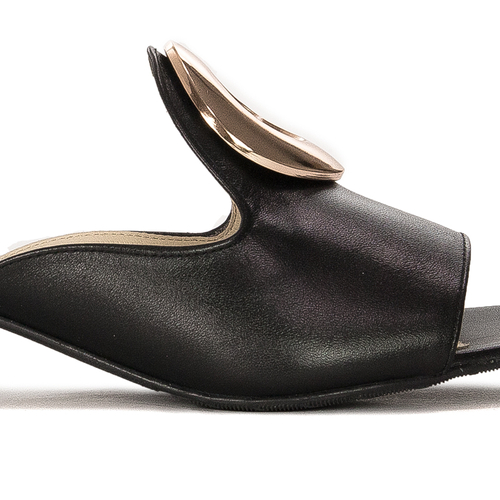 Maciejka Black Women's Leather Slides