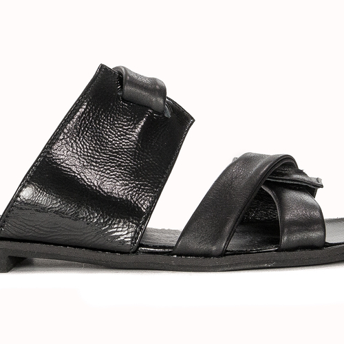 Maciejka Black Women's Leather Slides