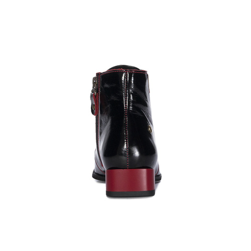 Maciejka Black and Red Pattented Leather women's Boots