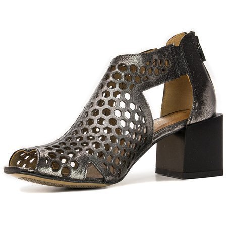 Maciejka Black and Silver Sandals 04593-35/00-5