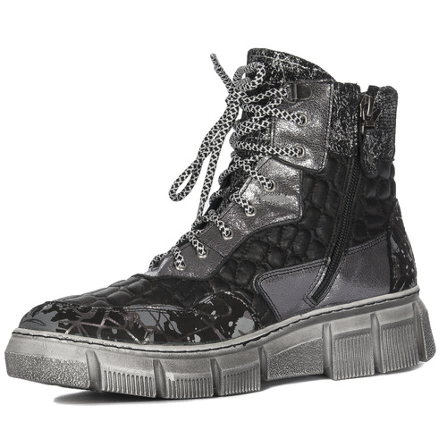 Maciejka Black and Silver Women's Boots 