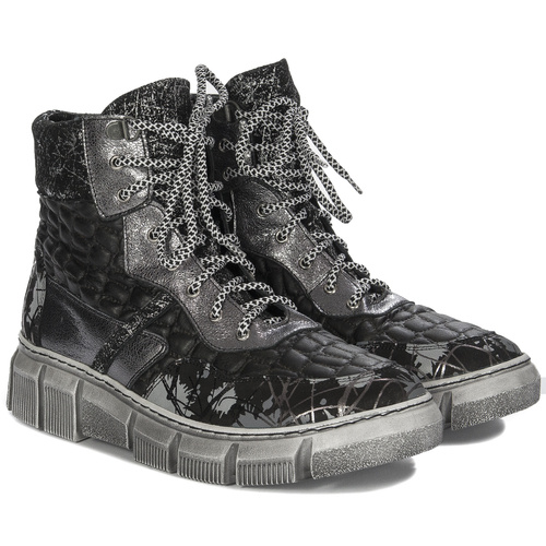 Maciejka Black and Silver Women's Boots 