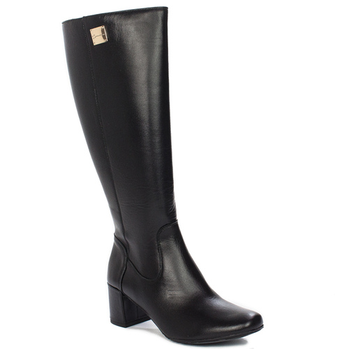 Maciejka Black leather Knee-High Boots 