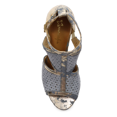 Maciejka Blue + Gold Sandals 06555-06/00-5