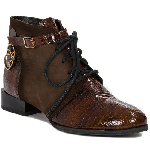 Maciejka Brown Leather women's Boots 5743A-02/00-7